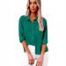 Women's Long Sleeve Shirt Autumn Pocket Solid Color Turn down Collar Button up Foreign Trade Top for Women_ecoleips.com