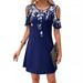 2026 European And American Women's Clothing Summer New Fashion Printed Round U-neck Off-shoulder_ecoleips.com