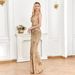 Women's Clothing New Sequined Champagne Evening Dress Female Banquet Sexy Temperament Slim Fishtail Skirt Long Toast Dress_ecoleips.com