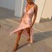 Spring/Summer Satin Camisole Slit Dress For Women Casual INS Vacation Style Fashion_ecoleips.com