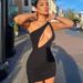 Fashion Sexy Hollow Out Cutout One Piece Dress Women Slim Fit Bodycon Night Out Dresses_ecoleips.com