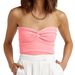 Aria Basics Aria Basics 2024 European And American Spring/Summer New Solid Color Twisted Knit Strap Short Tight Backless Tube Top Women's_ecoleips.com