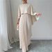 Fashion Loose Bat Sleeves Ruffles Irregular Elegant Long Dress_ecoleips.com