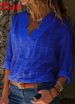 Early Autumn New Women's Casual Shirt V-neck Long Sleeve Solid Color Top_ecoleips.com