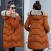 Women's Winter Longline Puffer Coat With Faux Fur Hood – Oversized Quilted Jacket, Thickened Warm Coat For Casual & Street Style_ecoleips.com