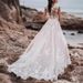 Women's Clothing Wedding Dress Sling Women New Lace Fashion Retro Round Neck Small Tail Bride Lace Wedding Dress_ecoleips.com
