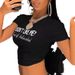 Women's Clothing Navel T Printed Short Sleeves_ecoleips.com