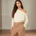 Voya European American Spring/summer Long-sleeve Elegant Workwear And Date Outfit, Niche Design, Ruched Waist, One-shoulder_ecoleips.com