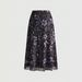 Women's Clothing Retro Dark Butterfly Floral Print Mesh Midi Skirt High Waisted A-Line Slimming Mori Style Women's Bottoms_ecoleips.com