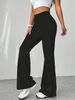 Women's Clothing Fashion Retro Houndstooth High-Waisted Slim Fit Floor-Length Casual Flare Pants For Women For Formal & Casual_ecoleips.com