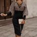 Autumn And Winter Long-sleeved V-neck Waist-wrapped Hip V-neck Dress Women's Clothing_ecoleips.com
