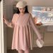 Autumn New Korean Fashion Doll Collar Sweet Loose Maternity Dress_ecoleips.com