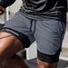 European Size Quick Drying Sports Yoga Ball Shorts Fleece Lined Two Piece Set Summer Casual Fitness Running_ecoleips.com