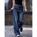 plus Size High-Waisted Slimming Denim Jeans Retro Style 2025 Autumn New Fashion Casual Wide Leg Long Pants for Women_ecoleips.com