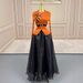 African-Inspired Pleated Print Two-Piece Set - Flowy Top + Wide Leg Pants (Rose Red/Orange/White/Matcha, One Size Fits Most)_ecoleips.com