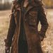 Vintage Brown Suede Jacket For Women - Long Sleeve Retro Faux Leather Coat With Lapel Collar, Gothic Style Distressed Outerwear_ecoleips.com