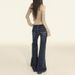 American Retro Spicy Girl Jeans Women's New Low Waist Elastic Versatile Double Button Elastic Micro Bell Bottom Pants_ecoleips.com
