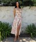 European And American Summer Best-selling Women's Floral Print Tie-back High-slit Slip Dress, Vacation-style Dress_ecoleips.com
