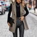 Women's Sleeveless Jacket Summer Fashion Lightweight Vest Casual Outerwear For Women (Apricot, Camel, Greyish, Black, Dark Red) - S/M/L/XL_ecoleips.com