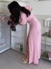 Tossy Fashion Knit Cardigan Maxi Dress Summer Women Chubby Loose Elegant Vintage Evening Party Dress Female Knitwear Long Dress_ecoleips.com