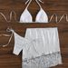 Verve Three-Piece Swimsuit With Fringe, Sexy Tight-Fitting Tie Swimwear For Women, Ins Style Hip-Wrapped Bikini Set_ecoleips.com