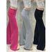 Low-Rise Flared Yoga Pants – Stretchy Bootcut Lounge Pants With Fold-Over Waist (3 Lengths, 4 Colors)_ecoleips.com