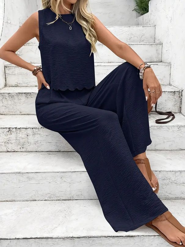 2025 European And American Spring And Summer New Women's Clothing New Products Sleeveless Lace Up Jumpsuit Fashion Trousers_ecoleips.com
