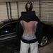 Women's Fashion Hooded Sweatshirt See-through Mesh Splicing Long Sleeve Sexy Style Autumn Winter Clothing European American_ecoleips.com