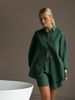 Women's Long Sleeved Cardigan And Shorts Set Simple Solid Color Casual Spring Summer Outfit_ecoleips.com