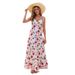 Women's Summer Beach Satin Cami Maxi Dress – V Neck Bowknot Floral Print Slip Dress, Going Out Clubwear 2026_ecoleips.com