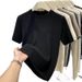 Women's Slim Fit Viscose Knit Top – Soft Round Neck Short Sleeve Pullover For Casual & Office Wear (Black, Beige, Oatmeal, Light Brown, Dusty Blue)_ecoleips.com