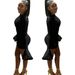 Women Solid Color Sexy Flared Long Sleeve Mini Dress Nightclub Party Wear Evening Cocktail Bodycon Dress For Ladies136_ecoleips.com