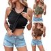 Women's Solid Color Vest Summer New Style round Neck Bra Design Feminine Base Layer Outerwear_ecoleips.com