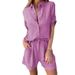 Women's Clothing Spring And Summer New Cotton And Linen Short Sleeved Shorts Casual Suits For Women_ecoleips.com