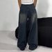 European And American Style Cross-border Wide-leg Pants, New Autumn Vintage Denim Pants With Loose, Floor-length_ecoleips.com
