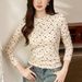 2025 #Superior Selection # Thin Fleece Suede T-S Women's Floral 2025 Autumn/Winter New Long Sleeve Top Temperament Base_ecoleips.com