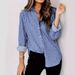 Women's Clothing New Casual Striped Long Sleeved Button Shirt Female_ecoleips.com