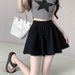 Korean Style Ballet Wrap Shorts - High Waist Flowy Wide Leg Skort With Ruffle Hem_ecoleips.com