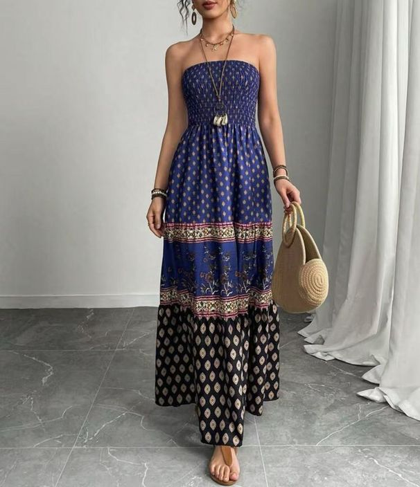 Women's Clothing Strapless Long Maxi Dress – Sexy Summer Beach Dress For Women (S-3XL)_ecoleips.com