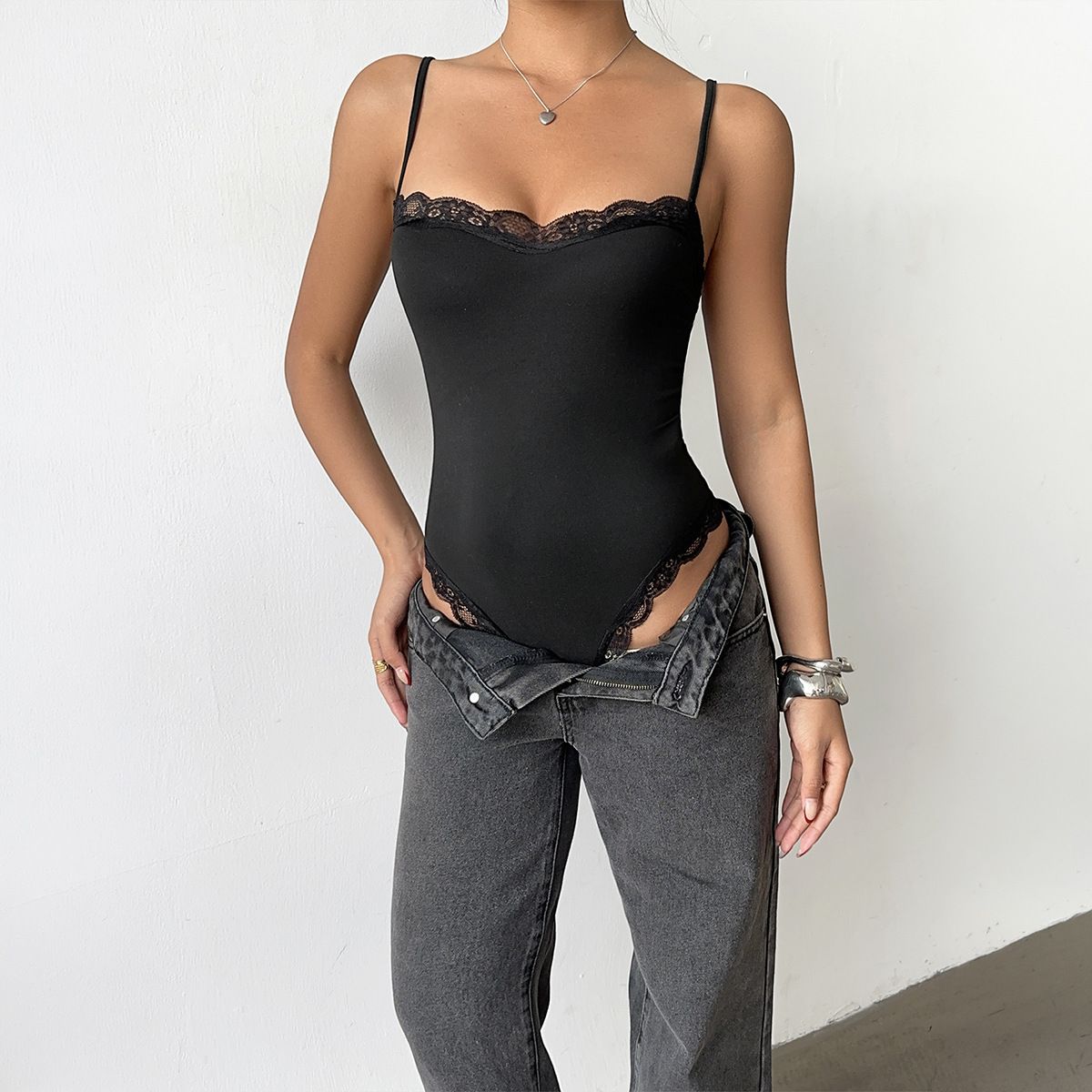 Women's Y2K Sexy Lace Camisole Bodysuit Top European American Style Cross Border E-Commerce Summer Independent Site Clothing_ecoleips.com