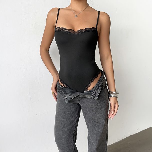 Women's Y2K Sexy Lace Camisole Bodysuit Top European American Style Cross Border E-Commerce Summer Independent Site Clothing_ecoleips.com