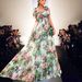 Women's Clothing Rose Print Pleated Chest Wrap Large Swing Elegant Suspender Long Skirt Female_ecoleips.com