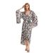 Aria Basics New Cross-border Women's Robe WB Printed Satin Chiffon Elegant Long Solid Color Simple Bathrobe Light Home Wear_ecoleips.com