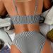 Verve 2025 New Striped High-Waisted V-Neck Ruffle Bikini Swimsuit For Women_ecoleips.com