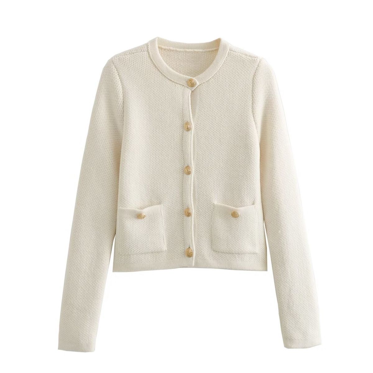Women's Clothing Summer New Women's Button Decorated Knitted Cardigan Jacket_ecoleips.com