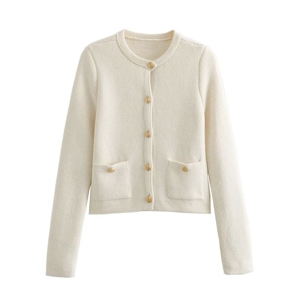 Women's Clothing Summer New Women's Button Decorated Knitted Cardigan Jacket_ecoleips.com
