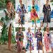 Women's Clothing Printed Beach Jacket Sexy Sunscreen Cardigan Holiday Bikini Outerwear Cover Up Women_ecoleips.com