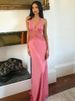 TARUXY Lace Splice Halter Long Dress For Women Deep V Neck Backless Beach Vacation Dress Female High Waist Fashion Slim Dress_ecoleips.com