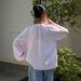Women's French Striped Puff Sleeve Blouse – Relaxed Fit Stand Collar Shirt, Breathable & Stylish For Spring/Summer_ecoleips.com