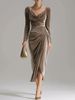 Velvet Vortex – High-Slit Mermaid Dress With Draped Contours For NYC Gallery Openings & Aperitivo_ecoleips.com